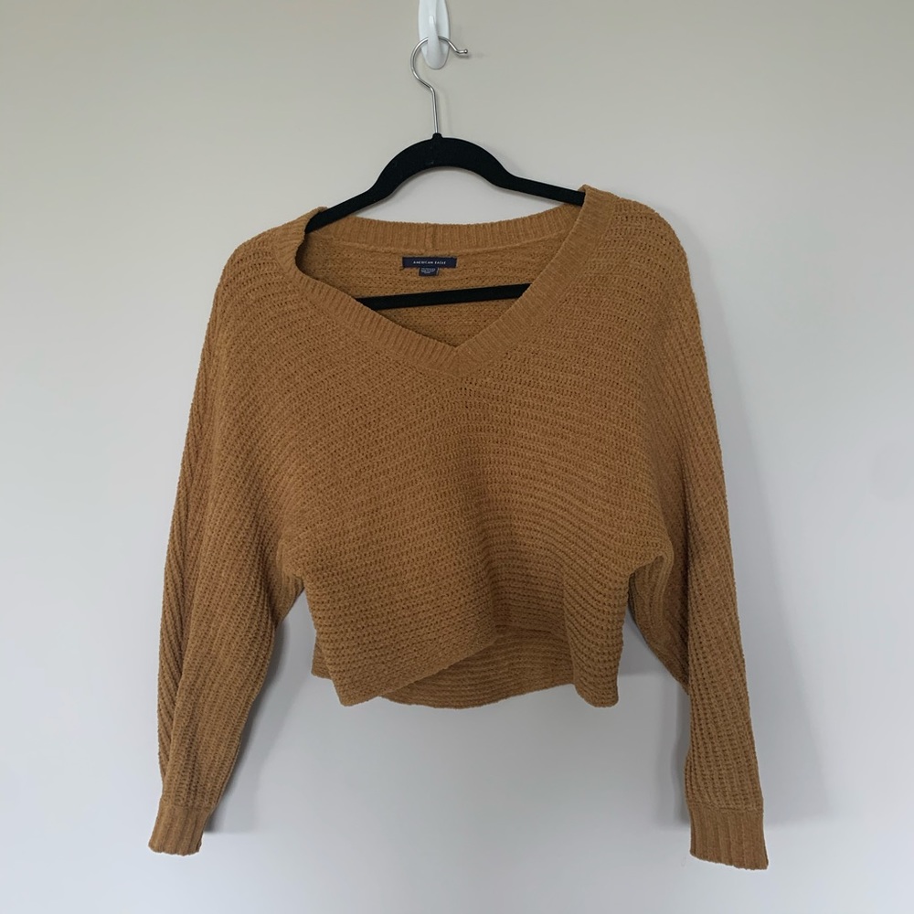 Light Yellowish Brown Sweater Crop Top